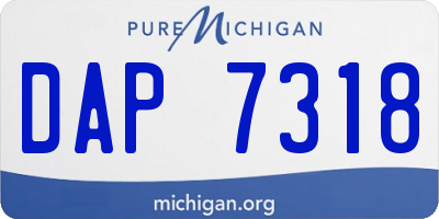MI license plate DAP7318
