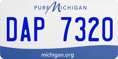 MI license plate DAP7320