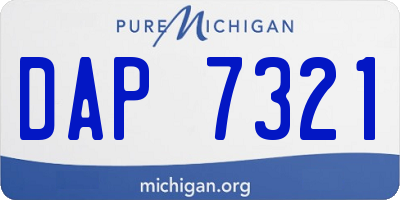 MI license plate DAP7321