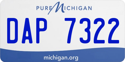 MI license plate DAP7322
