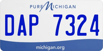 MI license plate DAP7324