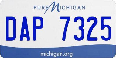 MI license plate DAP7325