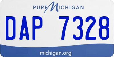 MI license plate DAP7328