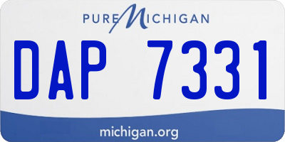 MI license plate DAP7331