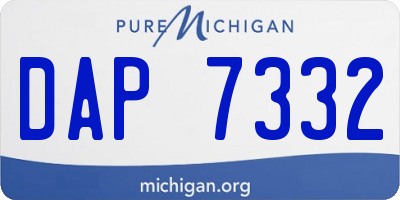 MI license plate DAP7332