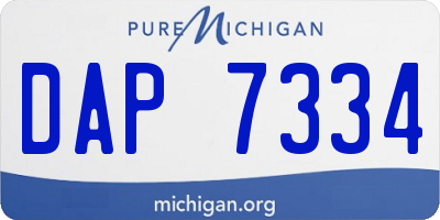 MI license plate DAP7334