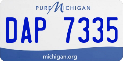 MI license plate DAP7335