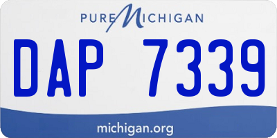 MI license plate DAP7339