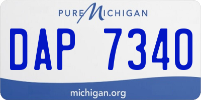 MI license plate DAP7340