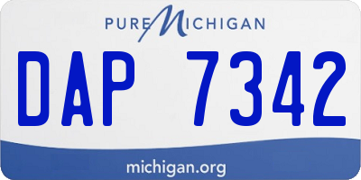 MI license plate DAP7342
