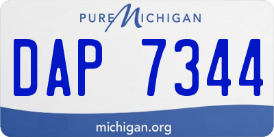 MI license plate DAP7344