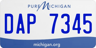 MI license plate DAP7345