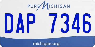 MI license plate DAP7346