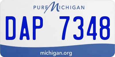 MI license plate DAP7348