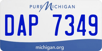 MI license plate DAP7349