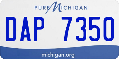MI license plate DAP7350