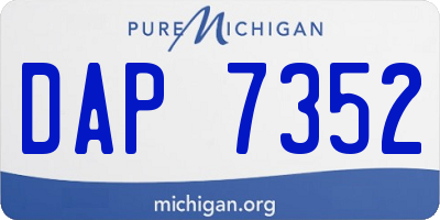MI license plate DAP7352