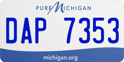 MI license plate DAP7353