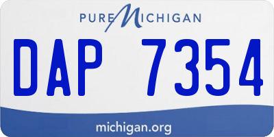 MI license plate DAP7354