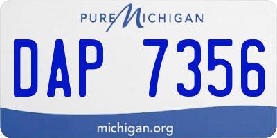 MI license plate DAP7356