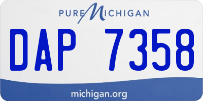 MI license plate DAP7358
