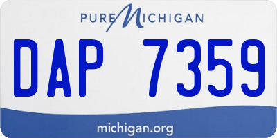MI license plate DAP7359