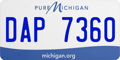 MI license plate DAP7360