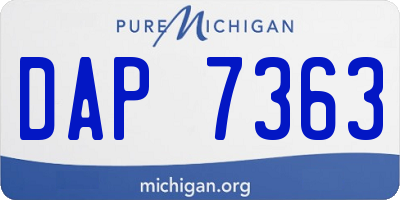 MI license plate DAP7363
