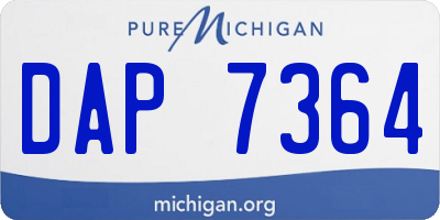 MI license plate DAP7364
