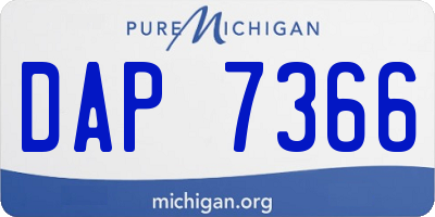 MI license plate DAP7366