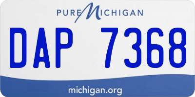 MI license plate DAP7368