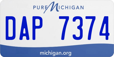 MI license plate DAP7374
