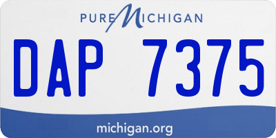 MI license plate DAP7375