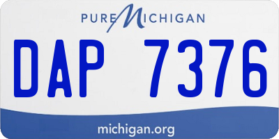 MI license plate DAP7376