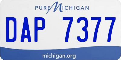 MI license plate DAP7377