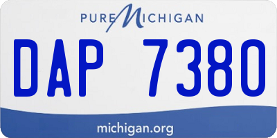 MI license plate DAP7380