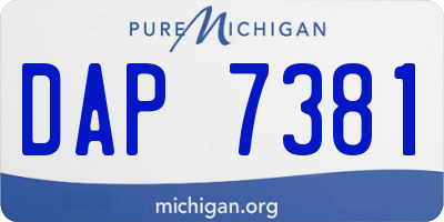 MI license plate DAP7381