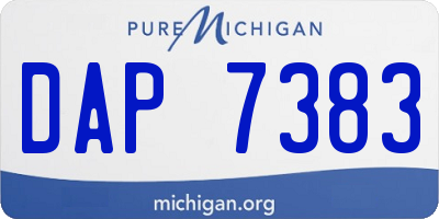 MI license plate DAP7383