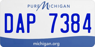 MI license plate DAP7384