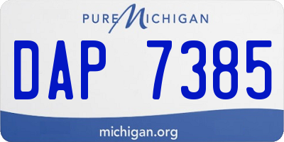 MI license plate DAP7385
