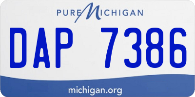 MI license plate DAP7386