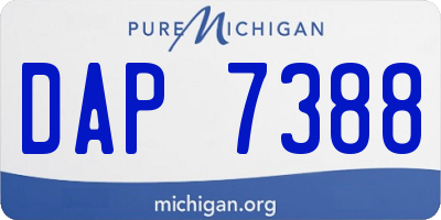 MI license plate DAP7388