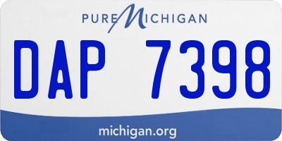 MI license plate DAP7398