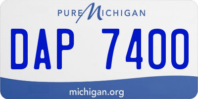 MI license plate DAP7400