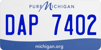 MI license plate DAP7402