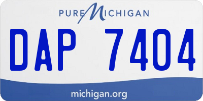 MI license plate DAP7404