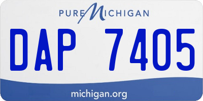 MI license plate DAP7405