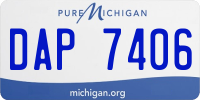 MI license plate DAP7406