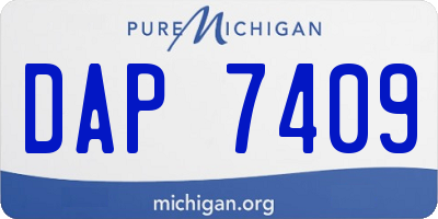 MI license plate DAP7409