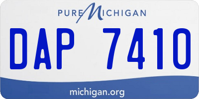 MI license plate DAP7410